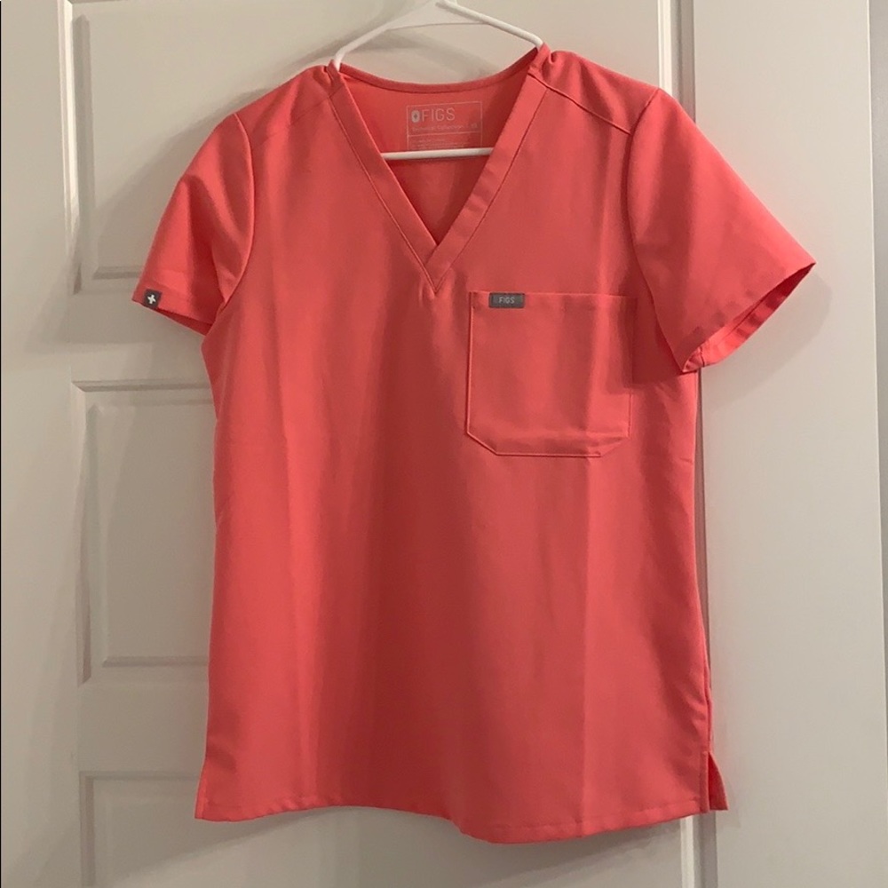 FIGS Neon pink Catarina scrub top (XS)
